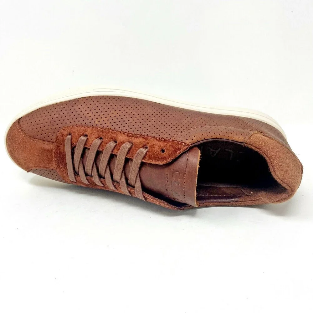Clae Noah Chestnut Oiled Leather Mens Size 7 Premium Sneakers - Picture 4 of 5